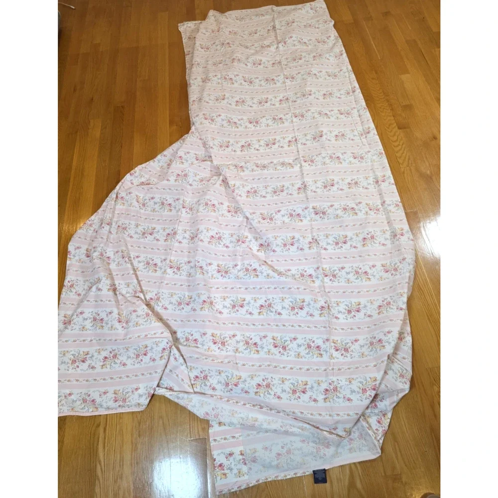 Ralph Lauren Millicent King Sheet Set Pink Floral Stripe Grandmillennial Italy